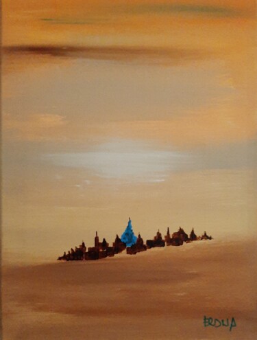 Malerei mit dem Titel "Sapin bleu" von André Roeser, Original-Kunstwerk, Acryl