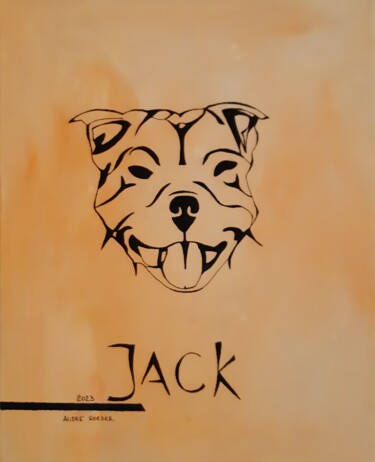 Painting titled "Jack" by André Roeser, Original Artwork, Acrylic Mounted on Wood Stretcher frame