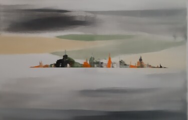 Peinture intitulée "Horizon ville" par André Roeser, Œuvre d'art originale, Acrylique Monté sur Châssis en bois