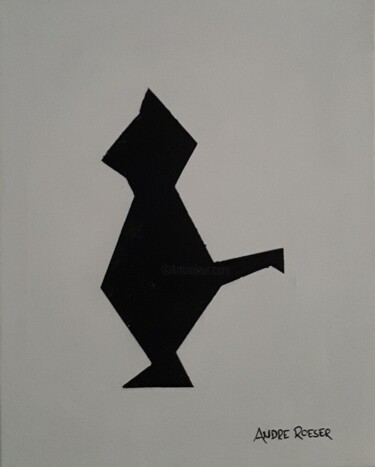 Peinture intitulée "Nola mon chat" par André Roeser, Œuvre d'art originale, Acrylique Monté sur Châssis en bois