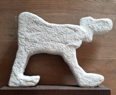 Sculpture titled "Caniche" by André Roeser, Original Artwork, Plaster
