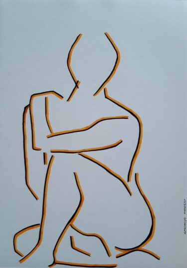 Картина под названием "Regard" - André Roeser, Подлинное произведение искусства, Пастель