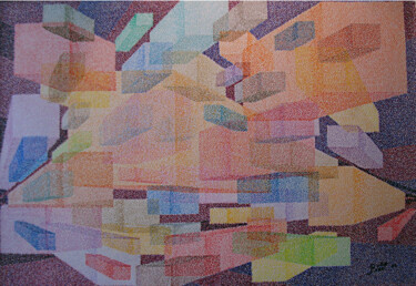 Рисунок под названием "traffics" - Andre Rollet, Подлинное произведение искусства, Карандаш Установлен на Деревянная рама дл…