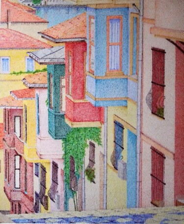Malerei mit dem Titel "istanbul" von Andre Rollet, Original-Kunstwerk, Acryl Auf Keilrahmen aus Holz montiert