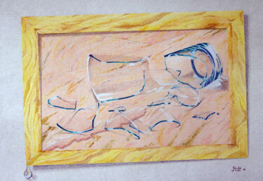Dessin intitulée "verre cassé" par Andre Rollet, Œuvre d'art originale, Crayon
