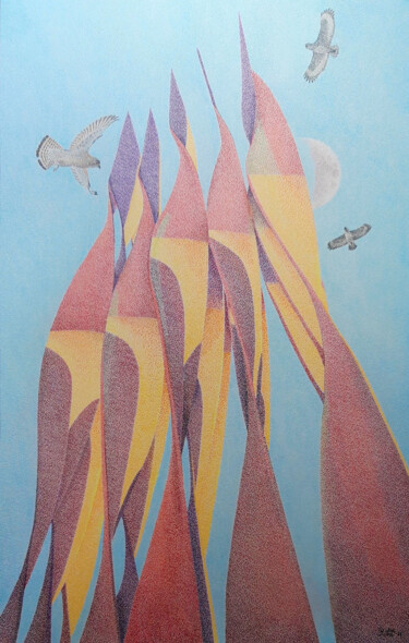 Desenho intitulada "se bruler les ailles" por Andre Rollet, Obras de arte originais, Lápis