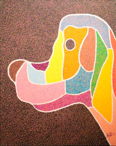 Картина под названием "toutou" - Andre Rollet, Подлинное произведение искусства, Акрил Установлен на Деревянная рама для нос…