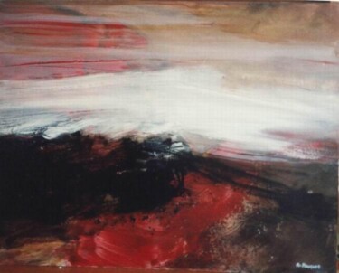 Peinture intitulée "synchromie en rouge" par André Rouquet, Œuvre d'art originale, Huile