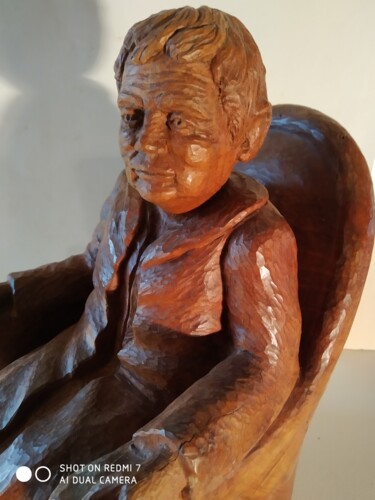 Escultura titulada "la grandmère" por André Saunier, Obra de arte original, Madera