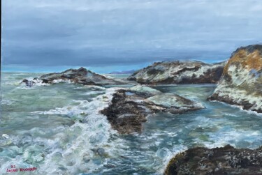 Pintura intitulada "Agitated ocean near…" por Andre Volchinski, Obras de arte originais, Acrílico