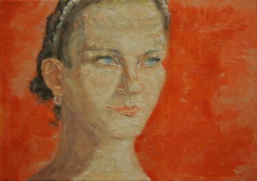 Pittura intitolato "Self-portrait" da Andrea Aleksic, Opera d'arte originale, Olio