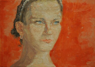 Peinture intitulée "Self-portrait" par Andrea Aleksic, Œuvre d'art originale, Huile