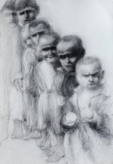 Pintura intitulada "Children" por Andrea Aleksic, Obras de arte originais, Tinta de esmalte