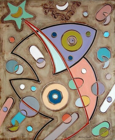 Peinture intitulée "Il rettile" par Andrea Benetti, Œuvre d'art originale, Huile