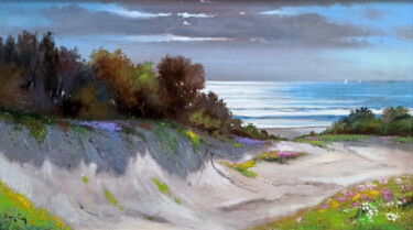 Painting titled "Late afternoon - It…" by Andrea Borella, Original Artwork, Oil Mounted on Wood Panel