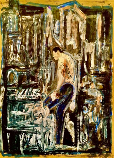 Pintura intitulada "Collaudo motore ole…" por Andrea Collemaggio, Obras de arte originais, Tinta