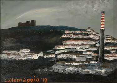 Pintura intitulada "Rocca e ciminiera" por Andrea Collemaggio, Obras de arte originais, Óleo
