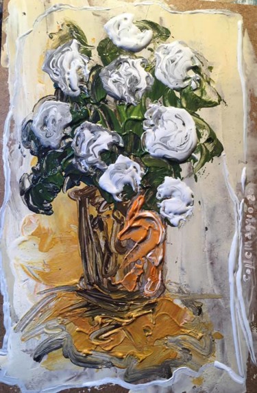 Peinture intitulée "Fiori in un vaso ar…" par Andrea Collemaggio, Œuvre d'art originale, Acrylique