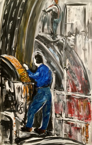 Malerei mit dem Titel "Sala Macchine" von Andrea Collemaggio, Original-Kunstwerk, Acryl