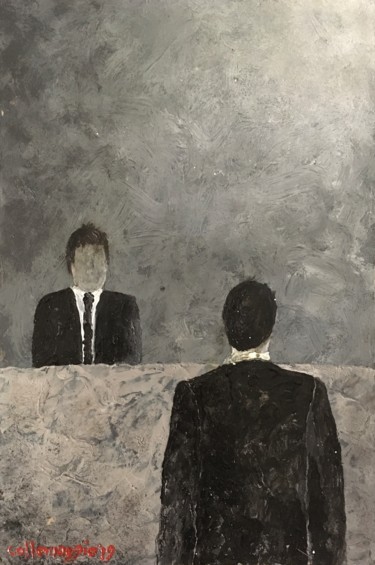 Peinture intitulée "Specchio identitari…" par Andrea Collemaggio, Œuvre d'art originale, Huile