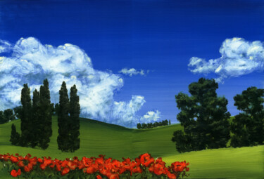 Pittura intitolato "Italy Landscape Clo…" da Andrea Del Pesco, Opera d'arte originale, Olio