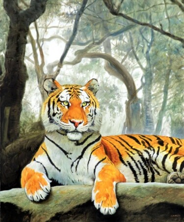 绘画 标题为“Tigre asiatica” 由Andrea Del Pesco, 原创艺术品
