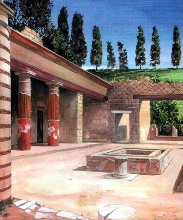 Peinture intitulée "Pompei" par Andrea Del Pesco, Œuvre d'art originale