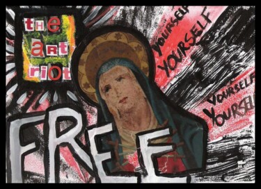 Pintura titulada "Free the virgin" por Andrea Díaz Cabezas (A. Dicab), Obra de arte original