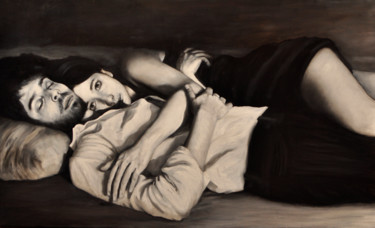 Картина под названием "LA NOTTE BIANCA" - Andrea Esposito, Подлинное произведение искусства, Масло