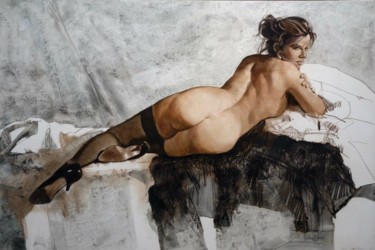 Pittura intitolato "disegno-on-canvas-c…" da Andrea Facchini, Opera d'arte originale