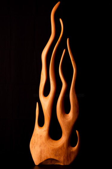Sculpture titled "Fiamma" by Andrea Gardini, Original Artwork, Wood