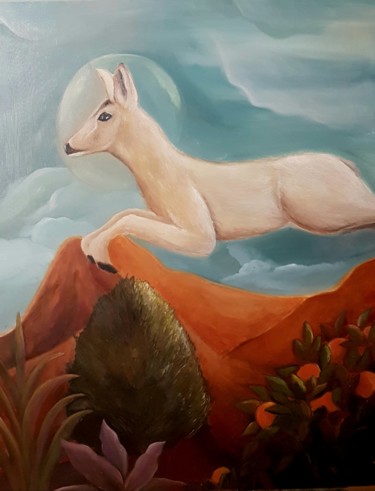 Painting titled "El salto" by Andrea Gedl, Original Artwork, Oil