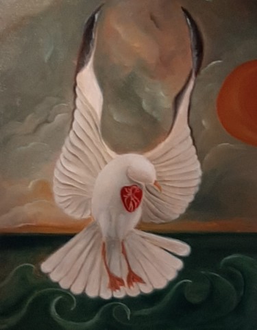 Malerei mit dem Titel "Sonenuntergang" von Andrea Gedl, Original-Kunstwerk, Öl