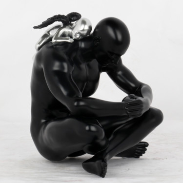「Baby angel (black m…」というタイトルの彫刻 Andrea Giorgiによって, オリジナルのアートワーク, 樹脂
