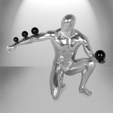 Sculpture titled "Juggler (Silver lea…" by Andrea Giorgi, Original Artwork, Resin