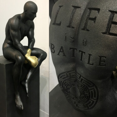 Sculpture titled "LIFE IS A BATTLE 10…" by Andrea Giorgi, Original Artwork, Resin