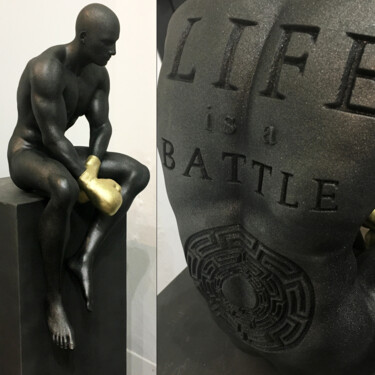 Sculpture titled "LIFE IS A BATTLE 11…" by Andrea Giorgi, Original Artwork, Resin