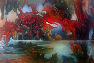 Peinture intitulée "HELLS GATE" par Andrea Groier, Œuvre d'art originale, Acrylique