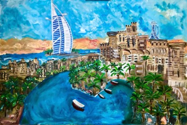 Malerei mit dem Titel "Burj al Arab" von Andrea Gyoparos, Original-Kunstwerk, Acryl