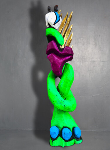 Sculpture intitulée "RÜDIGER RUMPFSTEK" par Andrea Halm, Œuvre d'art originale, Bois