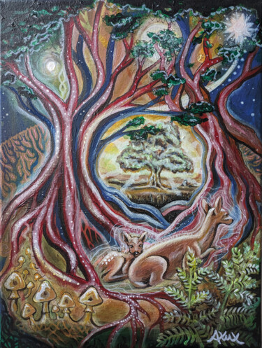 Картина под названием "Lichtblick" - Andrea Kux, Подлинное произведение искусства, Акрил Установлен на Деревянная рама для н…