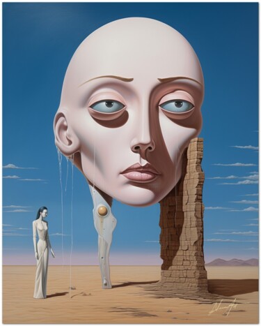 Arte digitale intitolato "Enigma Nel Deserto" da Andrea La Martina (NEXA ART), Opera d'arte originale, Collage digitale Mont…