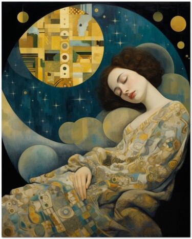 Arte digitale intitolato "Luna E Sogni" da Andrea La Martina (NEXA ART), Opera d'arte originale, Collage digitale Montato su…