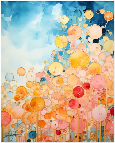 Arts numériques intitulée "Esplosione Azzurra" par Andrea La Martina (NEXA ART), Œuvre d'art originale, Collage numérique Mo…