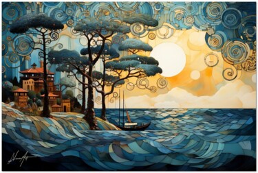 Arte digital titulada "La Barca E Il Mare" por Andrea La Martina (NEXA ART), Obra de arte original, Collages digitales Monta…