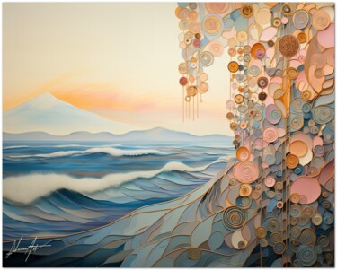 Arte digitale intitolato "Crepuscolo Pacifico" da Andrea La Martina (NEXA ART), Opera d'arte originale, Collage digitale Mon…