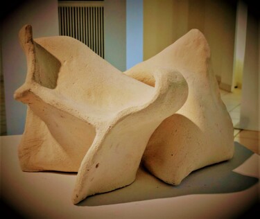 Sculpture titled "Les vagues" by Andrea Luna (Lunarte), Original Artwork, Ceramics