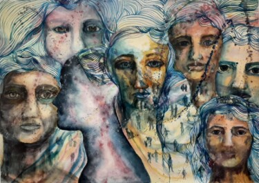 Pittura intitolato "Nos différences et…" da Andrea Luna (Lunarte), Opera d'arte originale, Acrilico