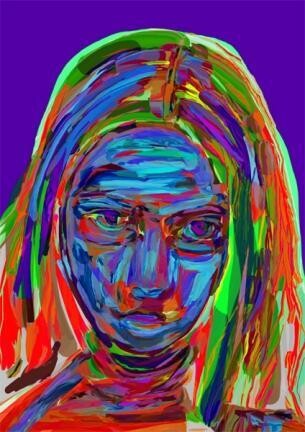 Digital Arts titled "Shy Girl Portrait" by Andrea Mora, Original Artwork