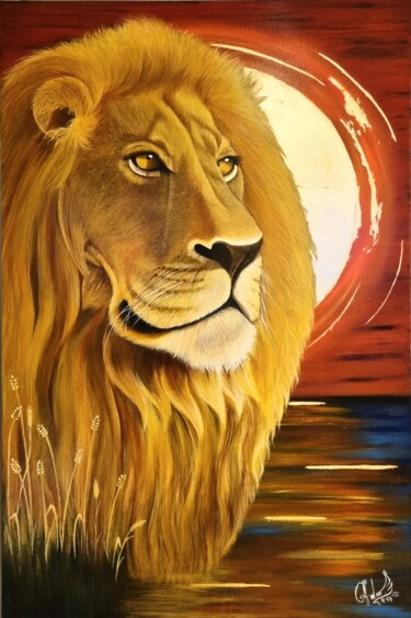 Painting titled "“Strength”" by Andrea Moreno, Original Artwork, Acrylic Mounted on Wood Stretcher frame